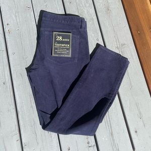 J.Crew Corduroy Toothpick Jeans Size 28